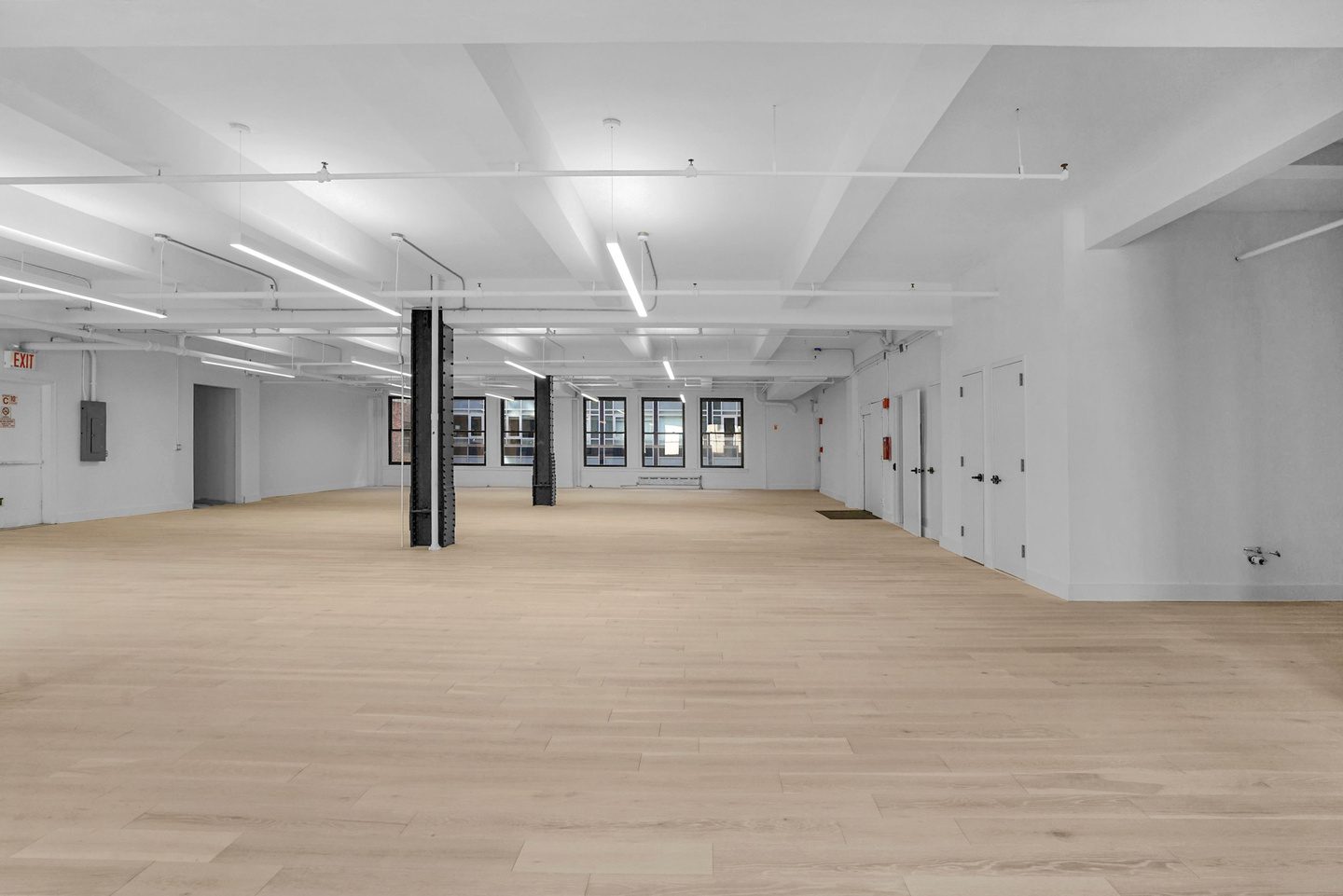 White boxed loft space in the building